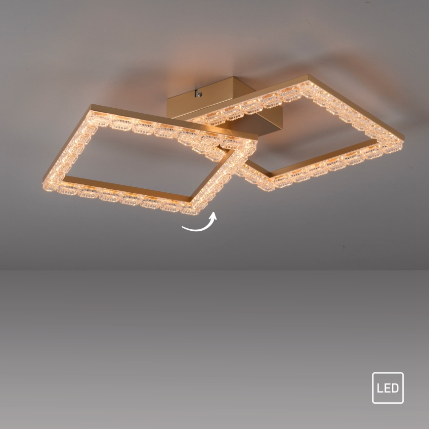 JUST LIGHT. 14732-60 - Plafonnier LED GLITRA LED/17,5W/230V 37,6x37,6 cm doré