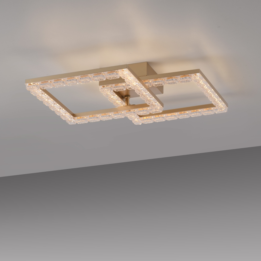 JUST LIGHT. 14732-60 - Plafonnier LED GLITRA LED/17,5W/230V 37,6x37,6 cm doré