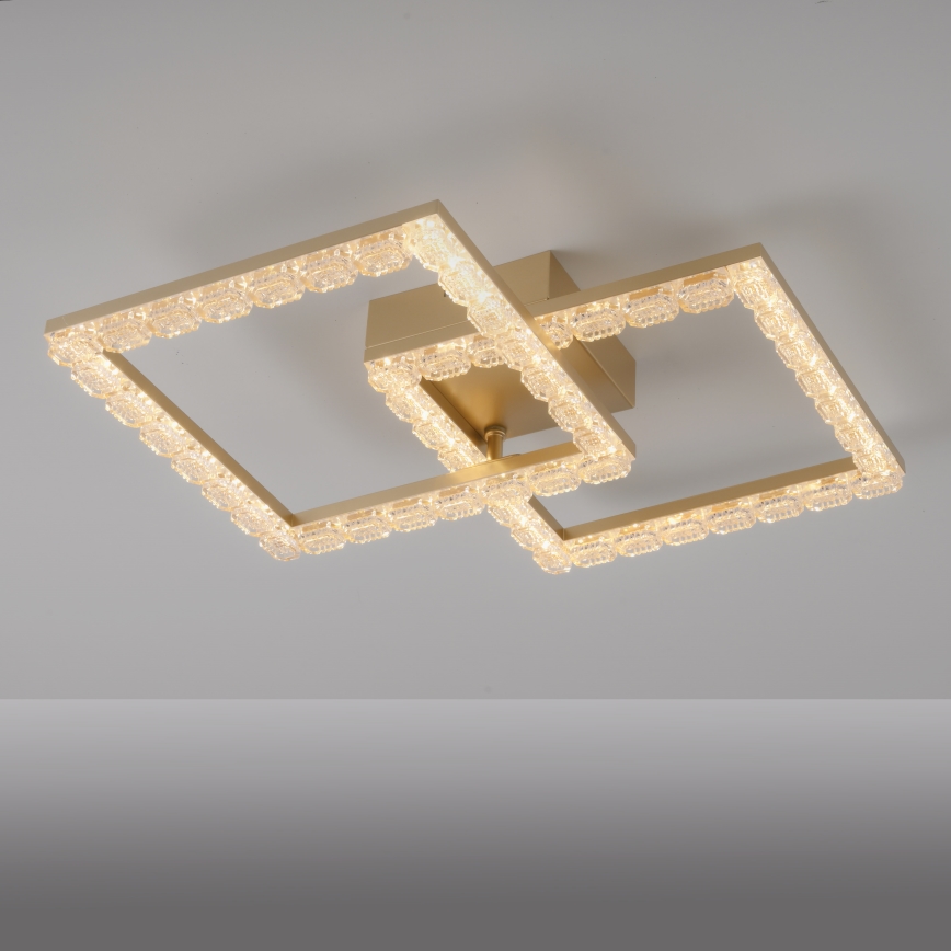 JUST LIGHT. 14732-60 - Plafonnier LED GLITRA LED/17,5W/230V 37,6x37,6 cm doré