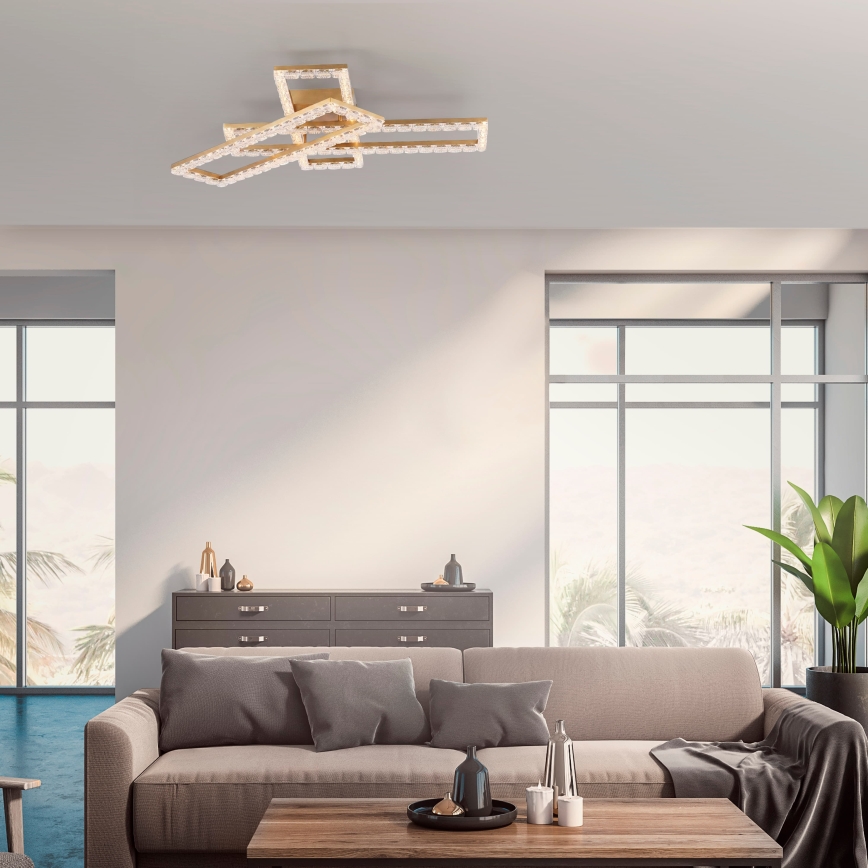 JUST LIGHT. 14733-60 - Plafonnier LED GLITRA LED/35W/230V 57,25x72,05 cm doré