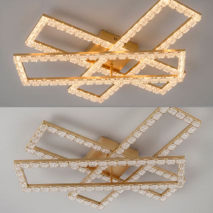 JUST LIGHT. 14733-60 - Plafonnier LED GLITRA LED/35W/230V 57,25x72,05 cm doré