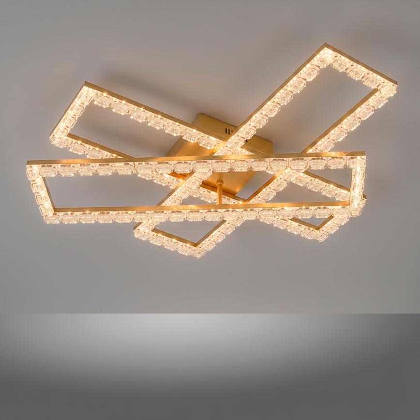 JUST LIGHT. 14733-60 - Plafonnier LED GLITRA LED/35W/230V 57,25x72,05 cm doré