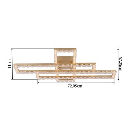 JUST LIGHT. 14733-60 - Plafonnier LED GLITRA LED/35W/230V 57,25x72,05 cm doré