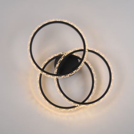 JUST LIGHT. 14734-18 - Plafonnier LED GLITRA LED/37W/230V Ø 50 cm noir