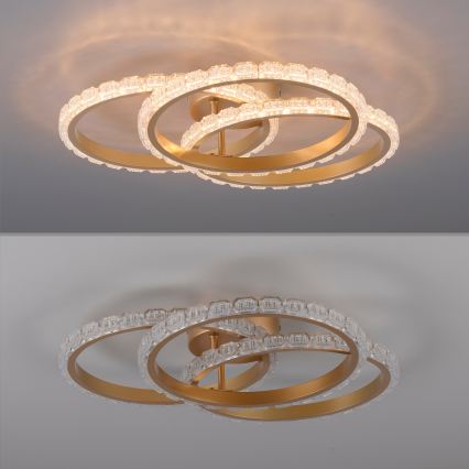 JUST LIGHT. 14734-60 - Plafonnier LED GLITRA LED/37W/230V Ø 50 cm doré