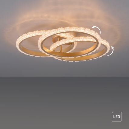 JUST LIGHT. 14734-60 - Plafonnier LED GLITRA LED/37W/230V Ø 50 cm doré
