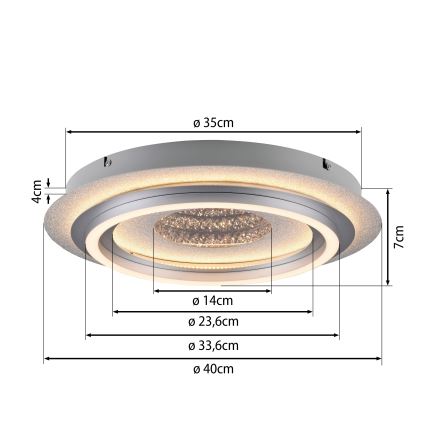 JUST LIGHT. 15089-21 - Plafonnier LED CICHIO LED/36W/230V Ø 40 cm chrome mat