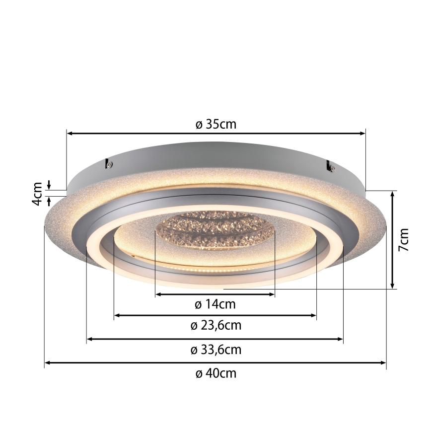 JUST LIGHT. 15089-21 - Plafonnier LED CICHIO LED/36W/230V Ø 40 cm chrome mat