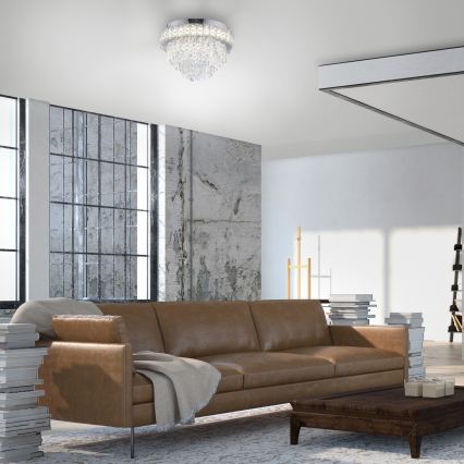 JUST LIGHT. 15092-17 - Plafonnier LED KULUNKA LED/33W/230V Ø 38 cm chrome brillant