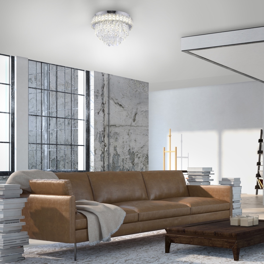 JUST LIGHT. 15092-17 - Plafonnier LED KULUNKA LED/33W/230V Ø 38 cm chrome brillant