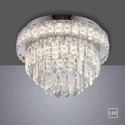 JUST LIGHT. 15092-17 - Plafonnier LED KULUNKA LED/33W/230V Ø 38 cm chrome brillant
