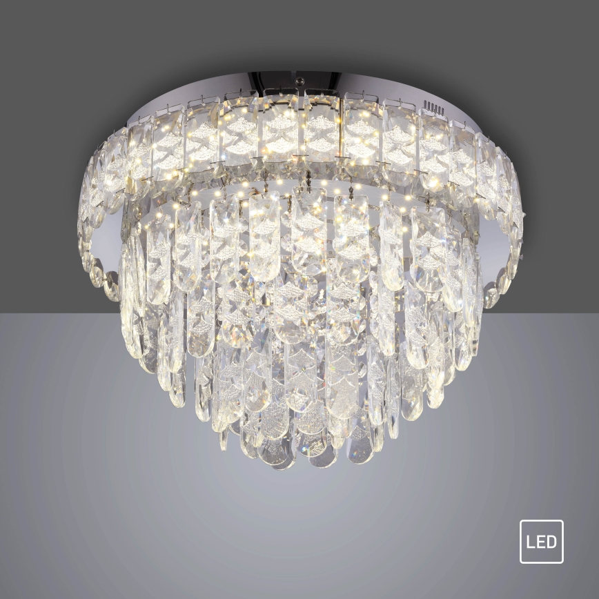 JUST LIGHT. 15092-17 - Plafonnier LED KULUNKA LED/33W/230V Ø 38 cm chrome brillant