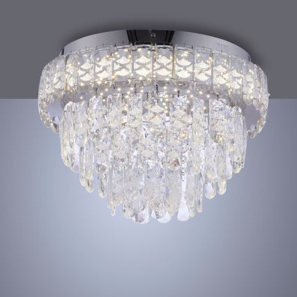 JUST LIGHT. 15092-17 - Plafonnier LED KULUNKA LED/33W/230V Ø 38 cm chrome brillant