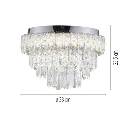 JUST LIGHT. 15092-17 - Plafonnier LED KULUNKA LED/33W/230V Ø 38 cm chrome brillant