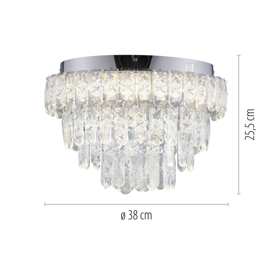 JUST LIGHT. 15092-17 - Plafonnier LED KULUNKA LED/33W/230V Ø 38 cm chrome brillant