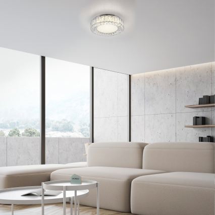 JUST LIGHT. 15221-17 - Plafonnier LED KULUNKA LED/32W/230V Ø 37 cm chrome brillant