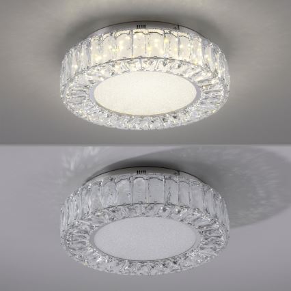 JUST LIGHT. 15221-17 - Plafonnier LED KULUNKA LED/32W/230V Ø 37 cm chrome brillant