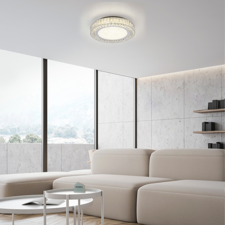 JUST LIGHT. 15222-17 - Plafonnier LED KULUNKA LED/46W/230V Ø 50 cm chromé brillant
