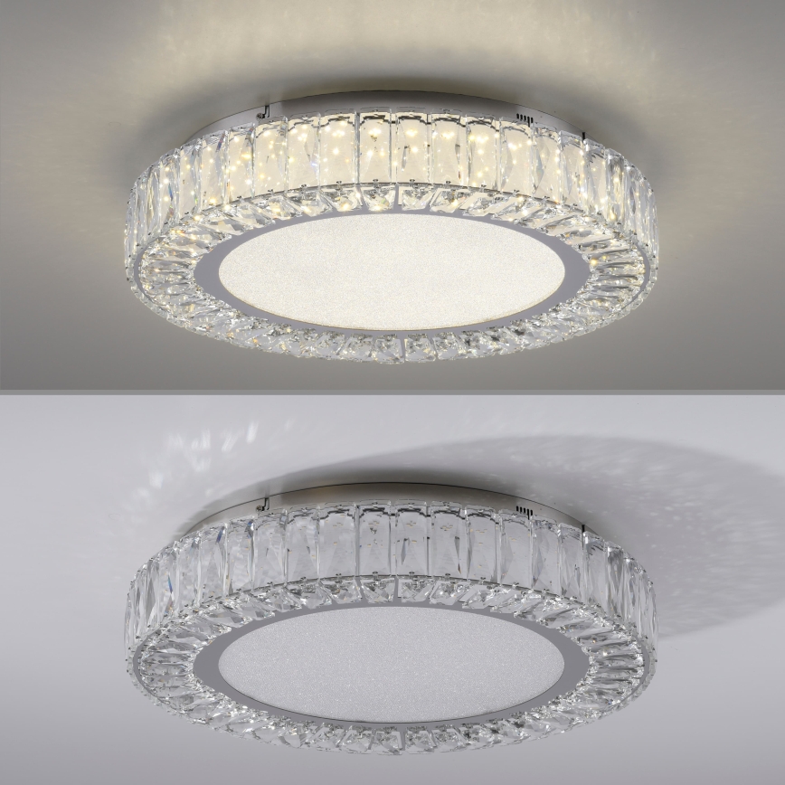 JUST LIGHT. 15222-17 - Plafonnier LED KULUNKA LED/46W/230V Ø 50 cm chromé brillant