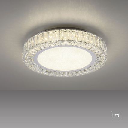 JUST LIGHT. 15222-17 - Plafonnier LED KULUNKA LED/46W/230V Ø 50 cm chromé brillant