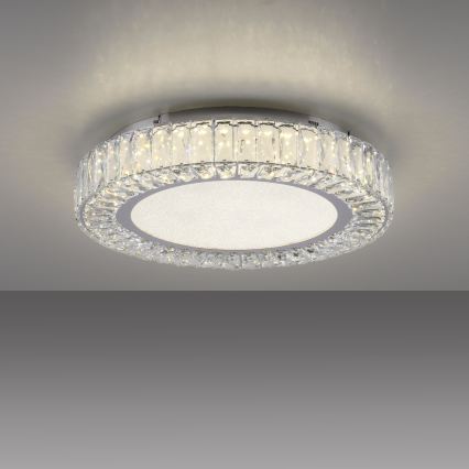 JUST LIGHT. 15222-17 - Plafonnier LED KULUNKA LED/46W/230V Ø 50 cm chromé brillant