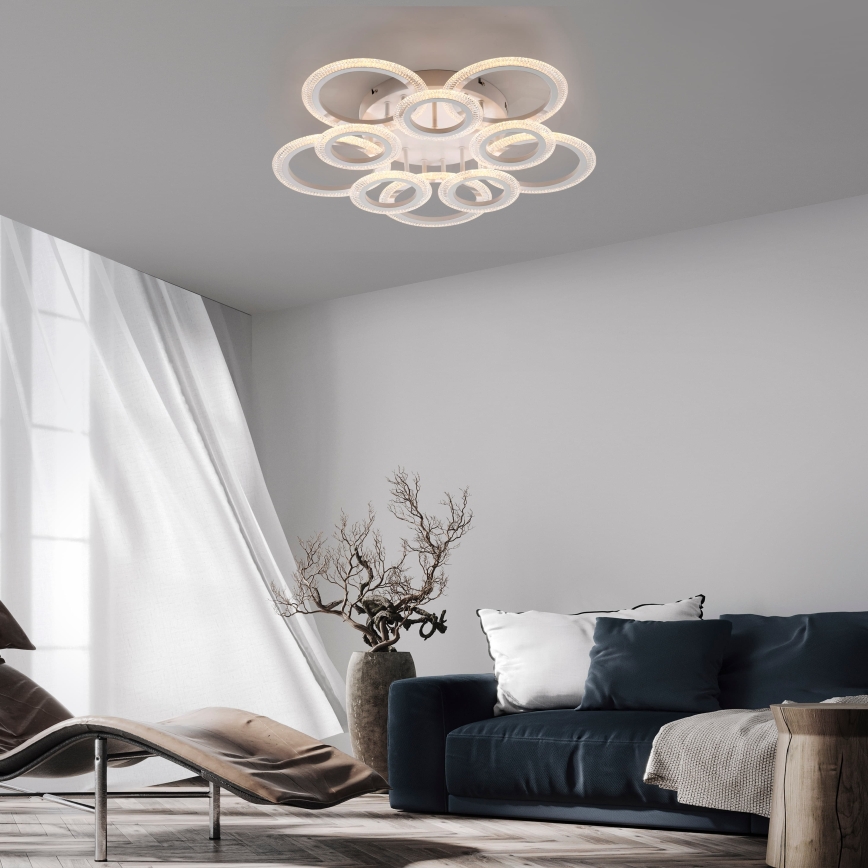 JUST LIGHT. 15268-16 - Plafonnier LED CRYSTALLO LED/48,5W/230V Ø 68,6 cm blanc