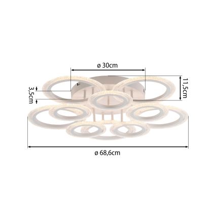 JUST LIGHT. 15268-16 - Plafonnier LED CRYSTALLO LED/48,5W/230V Ø 68,6 cm blanc