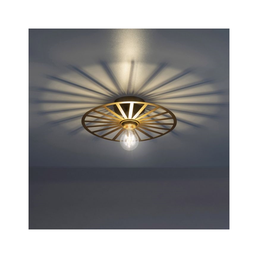 JUST LIGHT. 15635-60 - Plafonnier SPIKE 1xE27/40W/230V d. 30 cm laiton