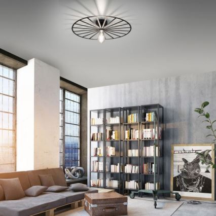 JUST LIGHT. 15636-18 - Plafonnier SPIKE 1xE27/40W/230V d. 50 cm noir