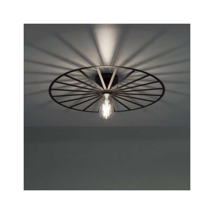 JUST LIGHT. 15636-18 - Plafonnier SPIKE 1xE27/40W/230V d. 50 cm noir