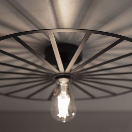 JUST LIGHT. 15636-18 - Plafonnier SPIKE 1xE27/40W/230V d. 50 cm noir