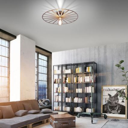 JUST LIGHT. 15636-60 - Plafonnier SPIKE 1xE27/40W/230V d. 50 cm laiton