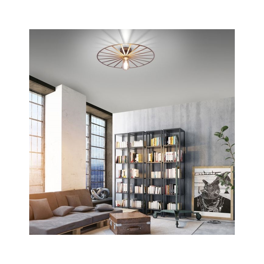 JUST LIGHT. 15636-60 - Plafonnier SPIKE 1xE27/40W/230V d. 50 cm laiton