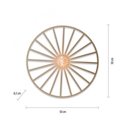 JUST LIGHT. 15636-60 - Plafonnier SPIKE 1xE27/40W/230V d. 50 cm laiton