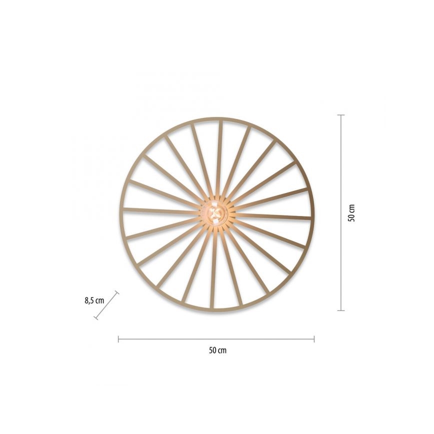 JUST LIGHT. 15636-60 - Plafonnier SPIKE 1xE27/40W/230V d. 50 cm laiton