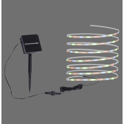 JUST LIGHT. 19971-18 - Ruban LED solaire RGB TEANIA LED/3,7 V 5 m 1200 mAh IP44 noir