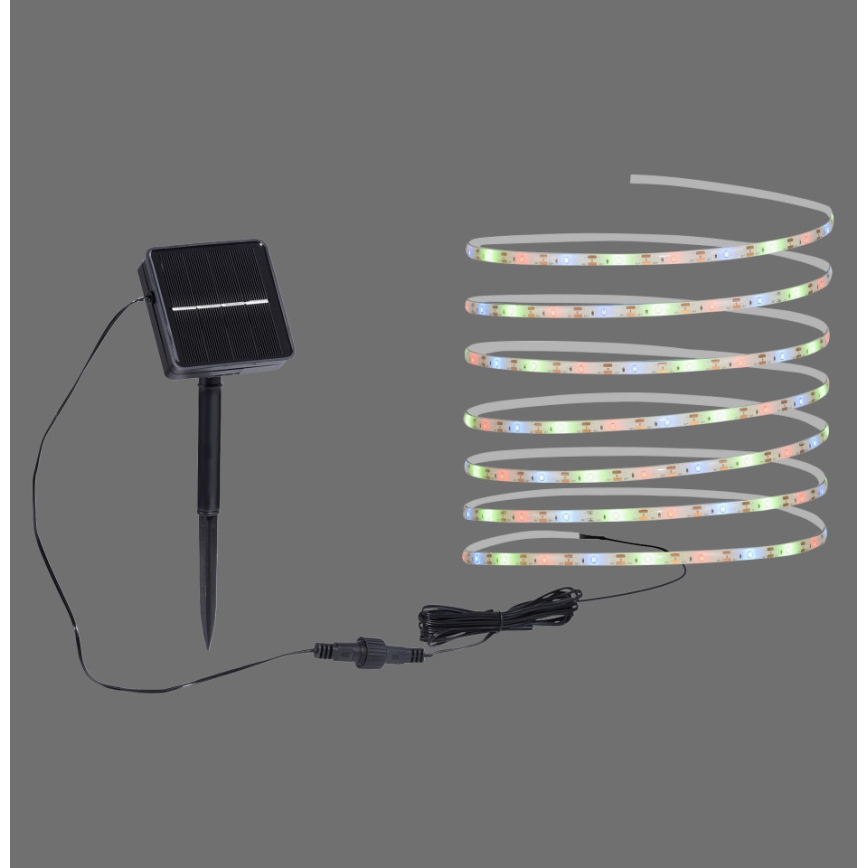 JUST LIGHT. 19971-18 - Ruban LED solaire RGB TEANIA LED/3,7 V 5 m 1200 mAh IP44 noir