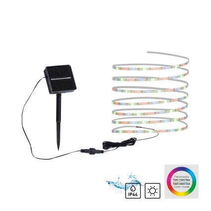 JUST LIGHT. 19971-18 - Ruban LED solaire RGB TEANIA LED/3,7 V 5 m 1200 mAh IP44 noir