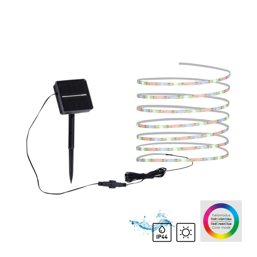 JUST LIGHT. 19971-18 - Ruban LED solaire RGB TEANIA LED/3,7 V 5 m 1200 mAh IP44 noir