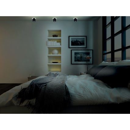 Plafonnier LED SONOR 1xGU10/10W/230V + LED/4W noir