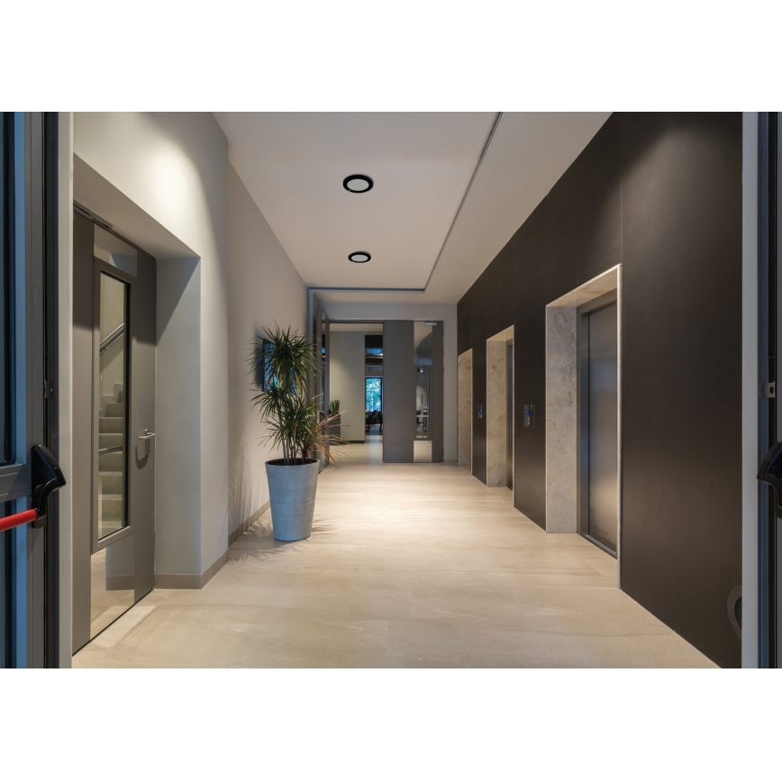 Plafonnier/ spot encastrable avec détecteur de mouvement 2en1 ERGA LED/17W/230V 3000/4000/6500K noir