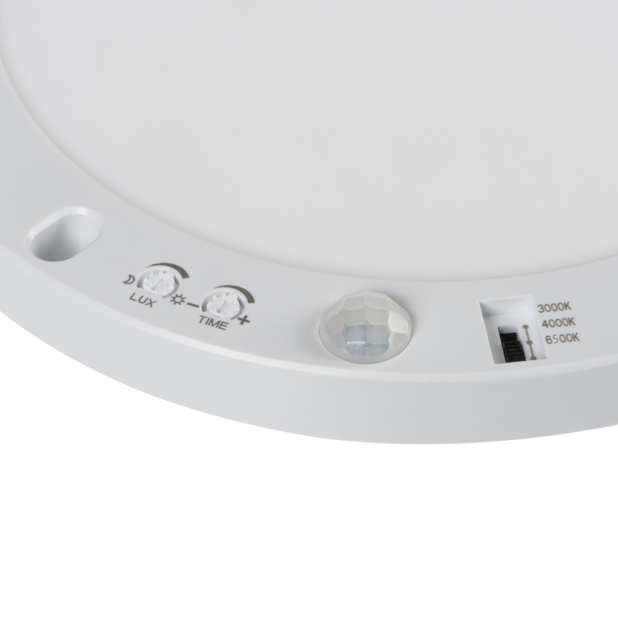 Plafonnier/ spot encastrable avec détecteur de mouvement 2en1 ERGA LED/17W/230V 3000/4000/6500K noir