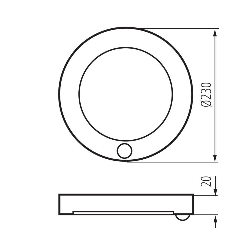 Plafonnier/ spot encastrable avec détecteur de mouvement 2en1 ERGA LED/17W/230V 3000/4000/6500K noir