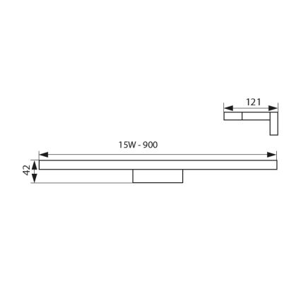 Éclairage miroir salle de bain ASTEN LED/15W/230V IP44 noir