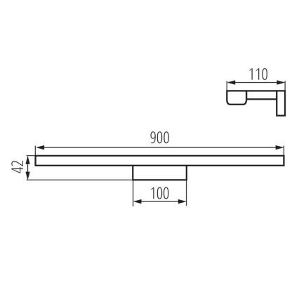 Éclairage miroir salle de bain ASTEN LED/15W/230V IP44 noir