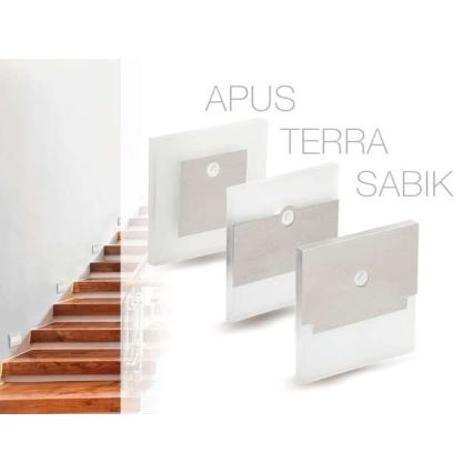Éclairage d'escalier LED avec capteur LED/0,8W/12V 3000K