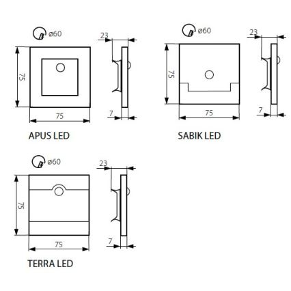 Éclairage d'escalier LED avec capteur LED/0,8W/12V 3000K