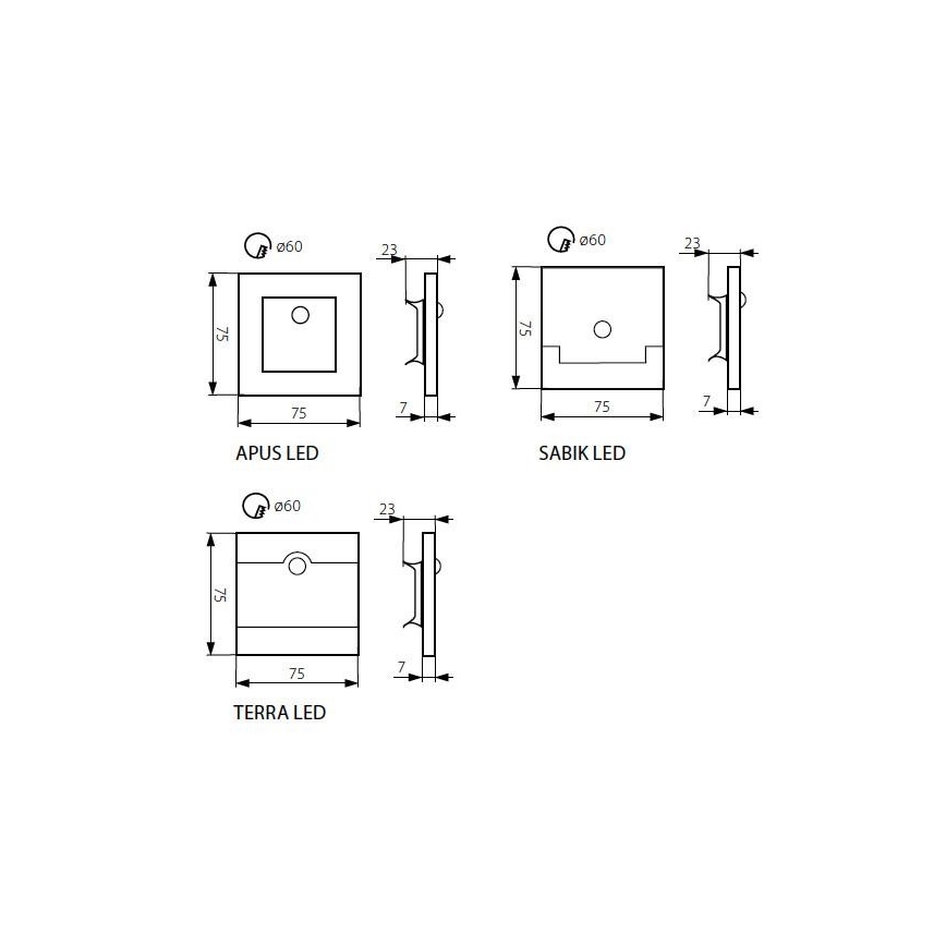 Spot d'escalier LED avec détecteur LED/0,8W/12V 6500K