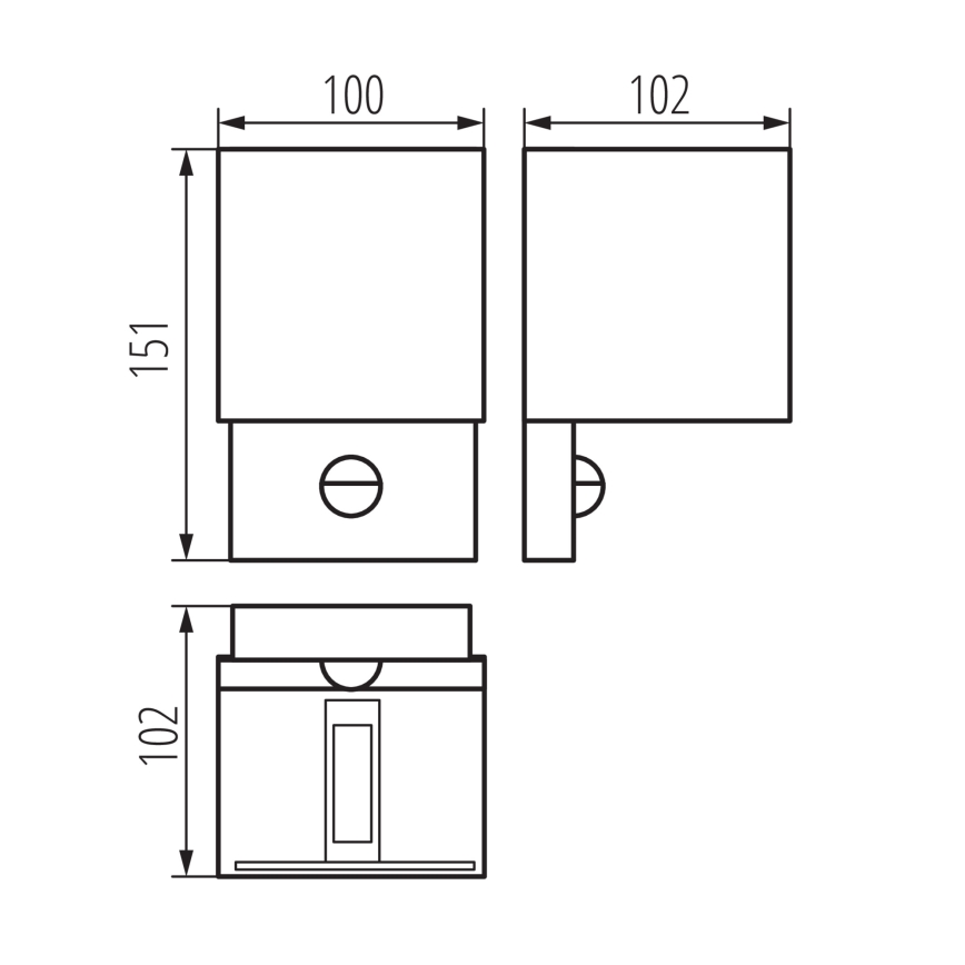 Applique murale d'extérieur avec détecteur REKA LED/7W/230V IP54, anthracite au design carré