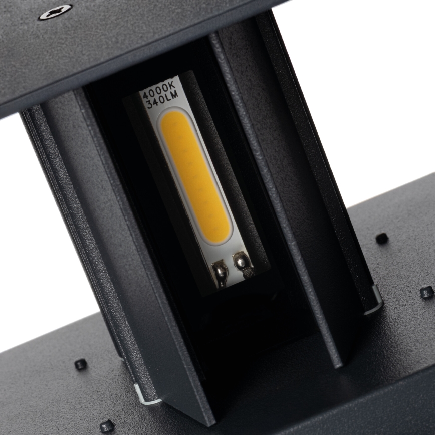 Applique murale extérieure LED dotée d'un détecteur de mouvement et d'un capteur crépusculaire REKA LED/7W/230V IP54 anthracite ronde